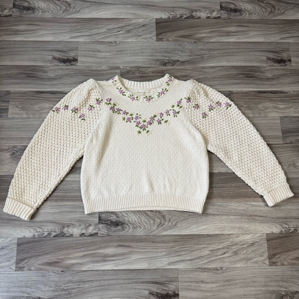 LoveShackFancy Kenzly Knit Pullover Sweater Size Extra Large